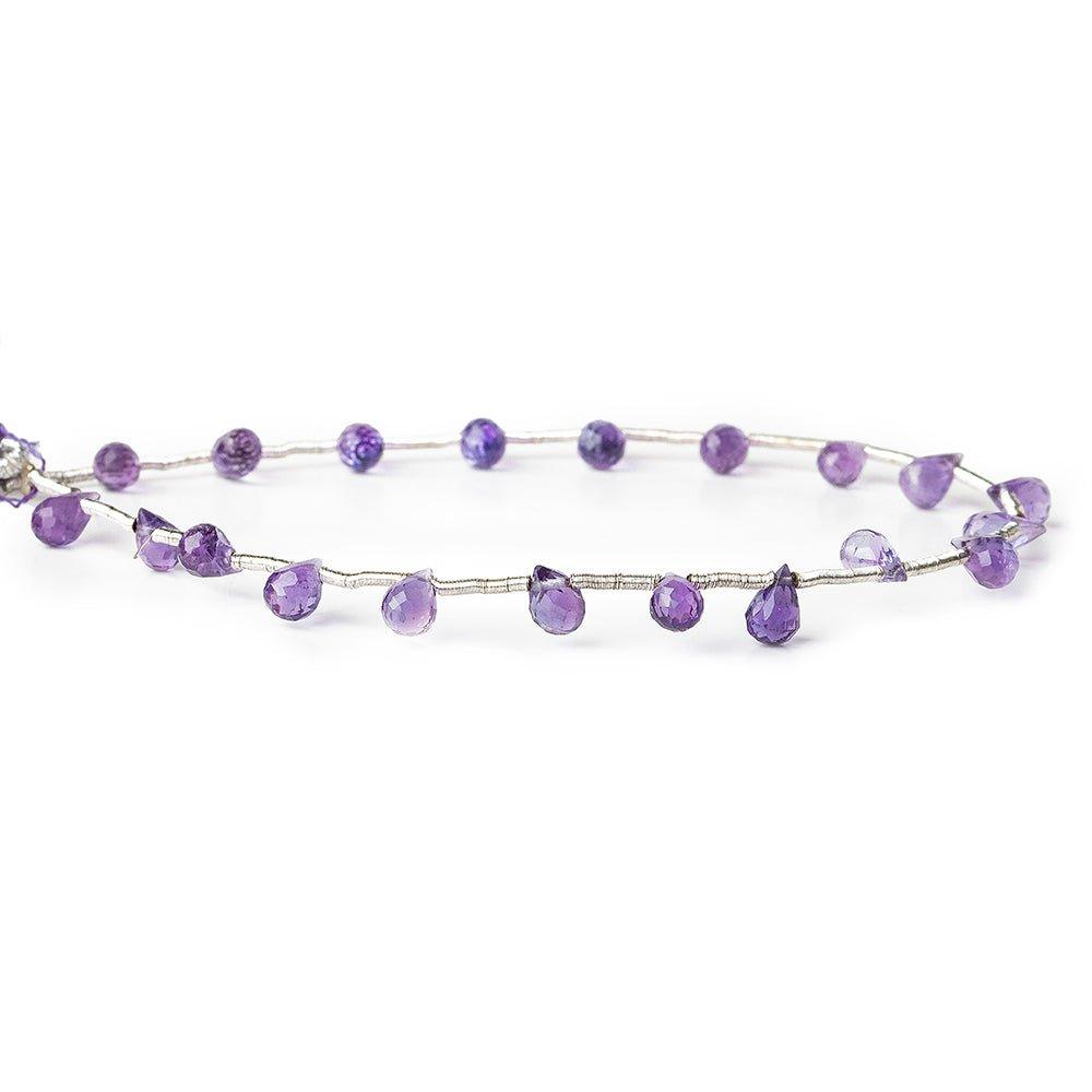 6mm Amethyst Faceted Top Drilled Teardrop Beads, 7 inch - The Bead Traders