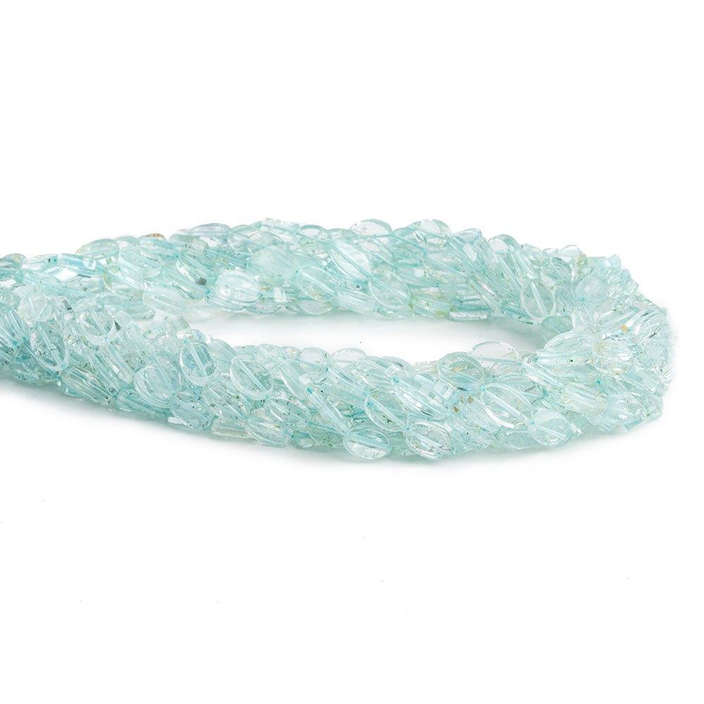 6mm Aquamarine Faceted Beveled Oval Beads, 14 inch - The Bead Traders