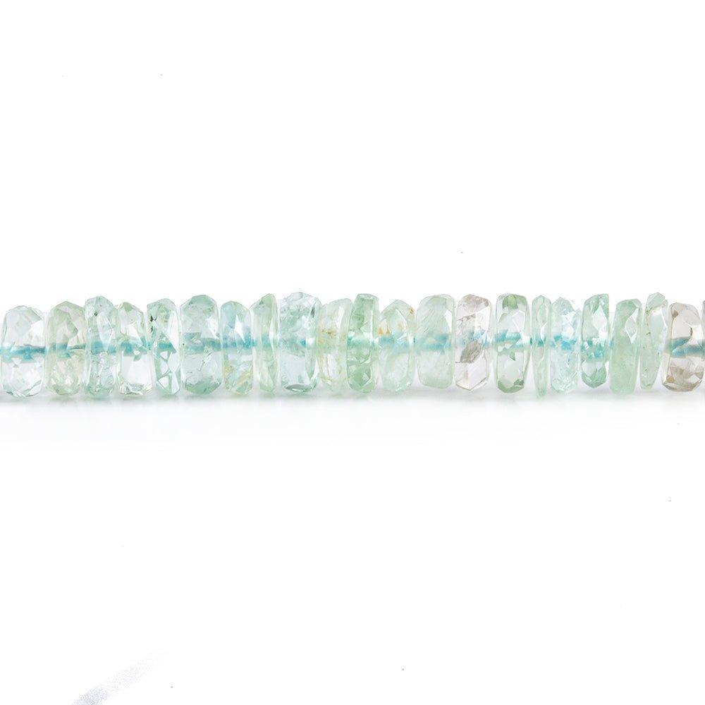 6mm Aquamarine Faceted Rondelle Beads 14 inch 185 pieces - The Bead Traders