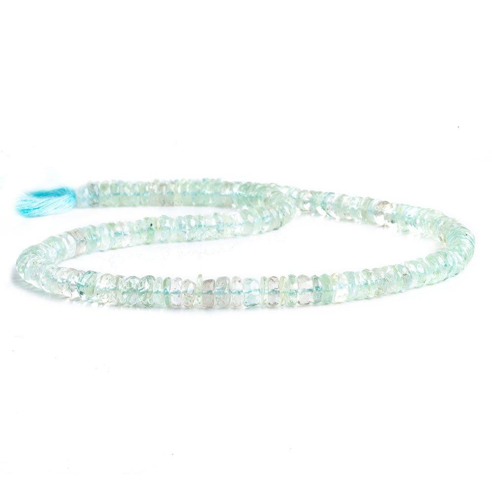 6mm Aquamarine Faceted Rondelle Beads 14 inch 185 pieces - The Bead Traders