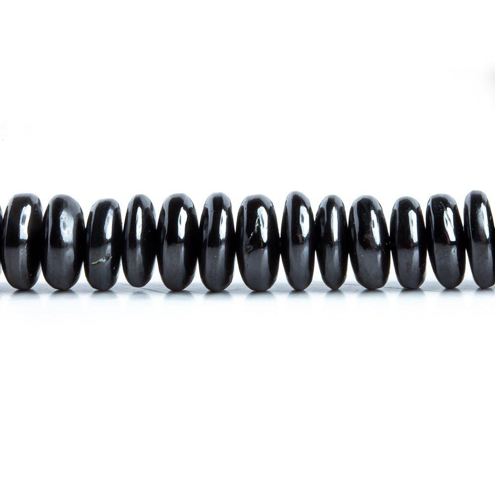6mm Black Spinel Rondelle Beads 14 inch 140 pieces - The Bead Traders