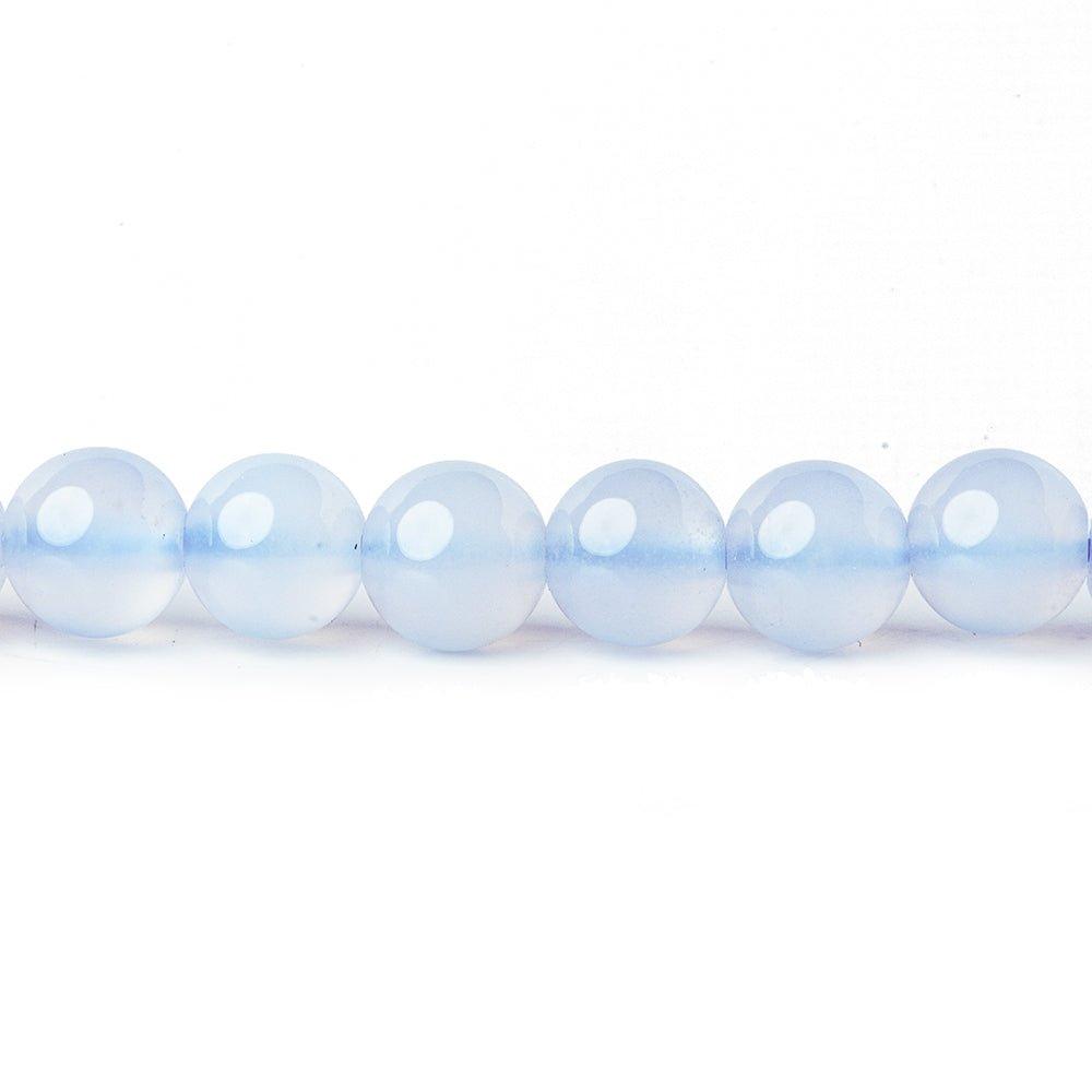 6mm Blue Chalcedony plain rounds 15.5 inch 63 beads - The Bead Traders