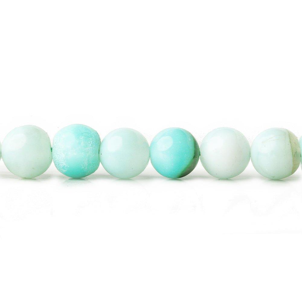 6mm Blue Opal plain round beads 13 inch 55 pieces - The Bead Traders