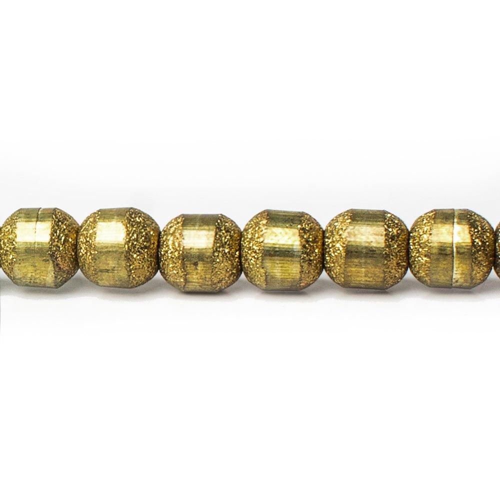 6mm Brass Barrel Textured and Smooth Beads, 8 inch - The Bead Traders