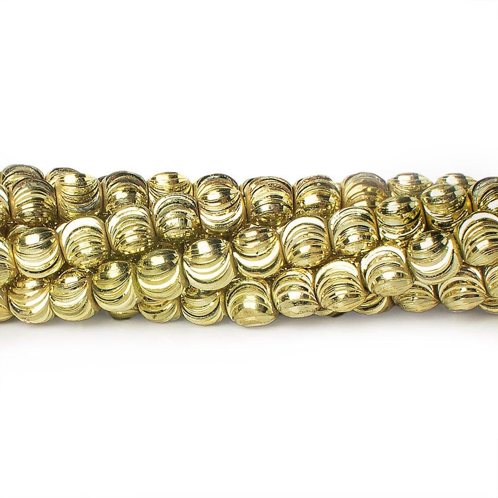6mm Brass Fluted Round Beads, 8 inch - The Bead Traders