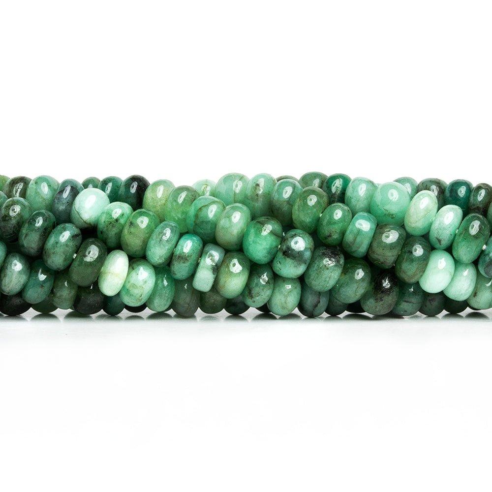 6mm Brazilian Emerald Plain Rondelle Beads 13 inch 85 pieces - The Bead Traders