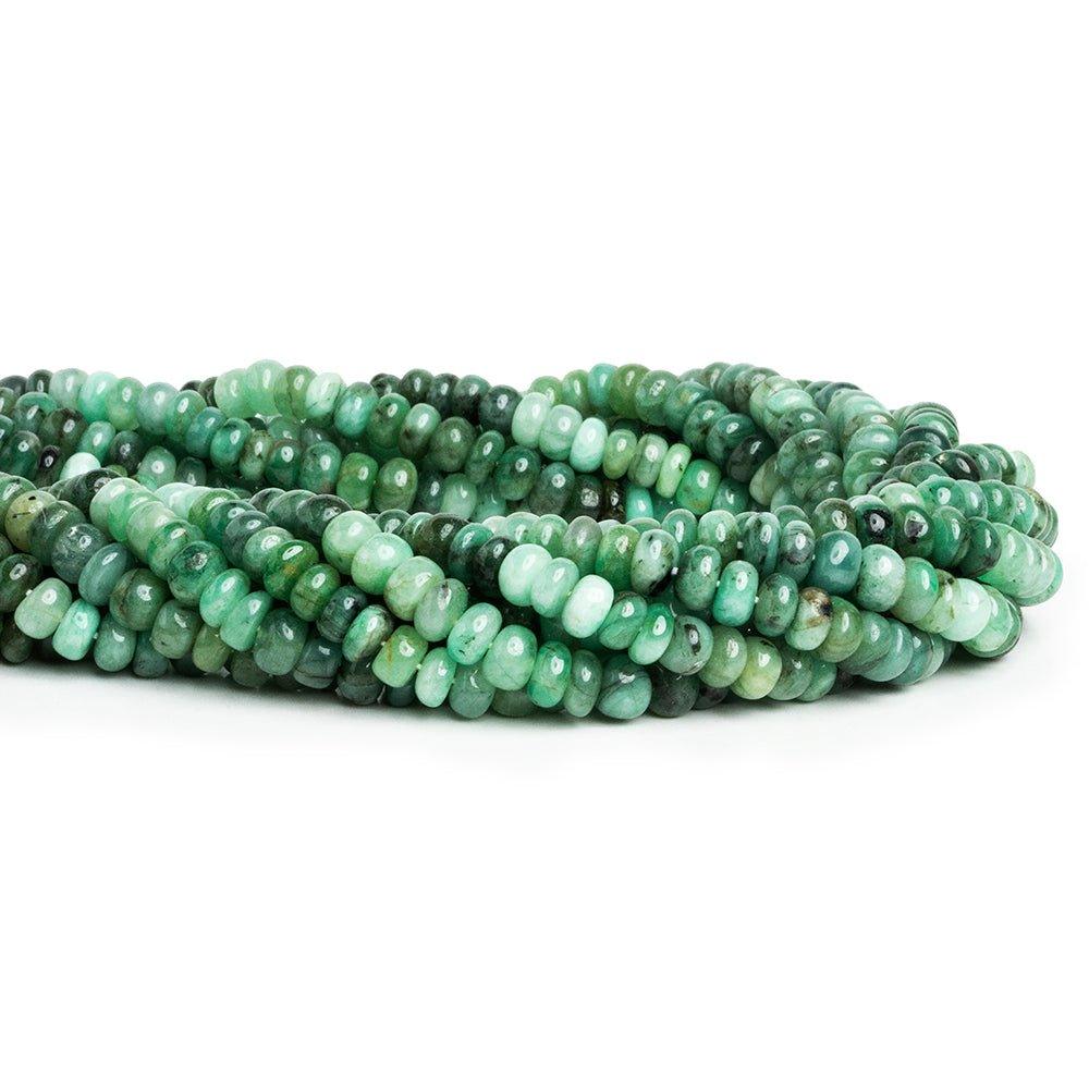 6mm Brazilian Emerald Plain Rondelle Beads 13 inch 85 pieces - The Bead Traders