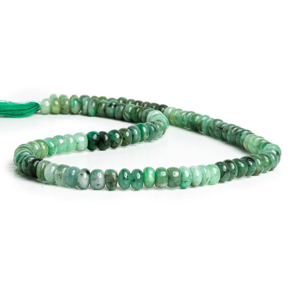 6mm Brazilian Emerald Plain Rondelle Beads 13 inch 85 pieces - The Bead Traders