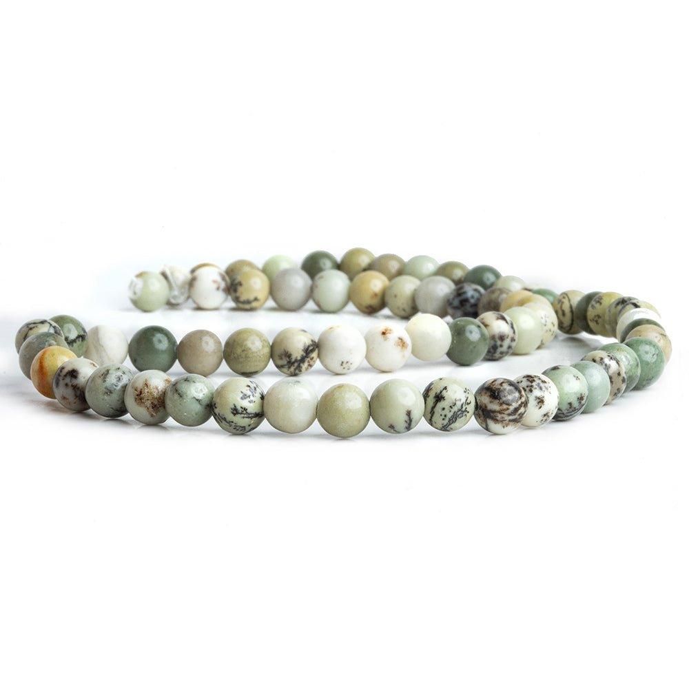 6mm Chinese Painting Stone Jasper 15 inch 60 pieces - The Bead Traders