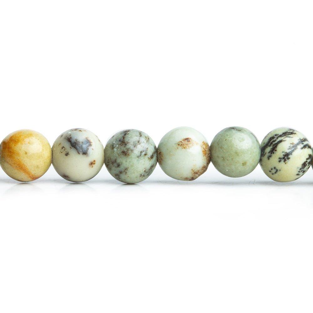 6mm Chinese Painting Stone Jasper 15 inch 60 pieces - The Bead Traders