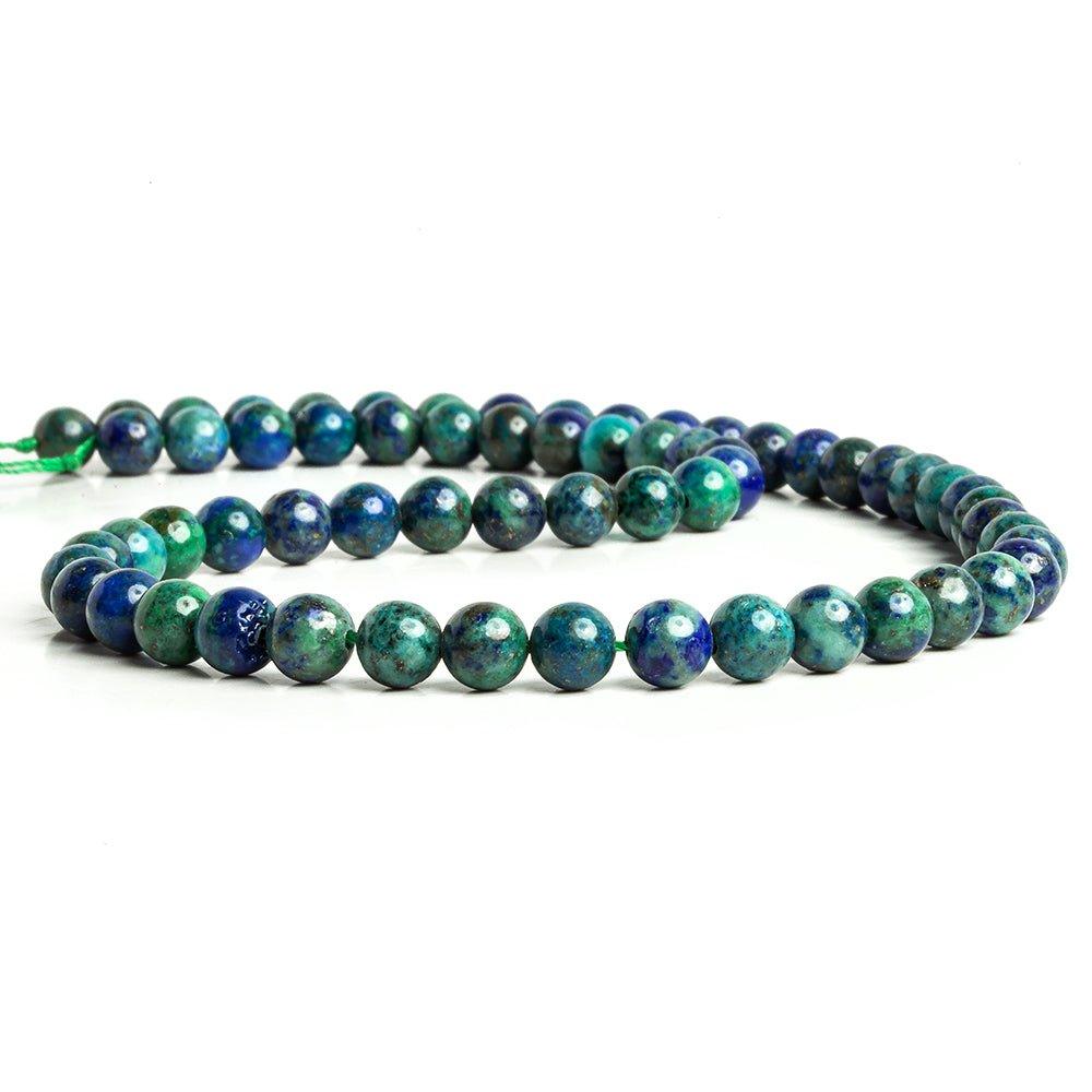 6mm Chrysocolla in Lapis Lazuli plain round 15 inches 62 Beads - The Bead Traders