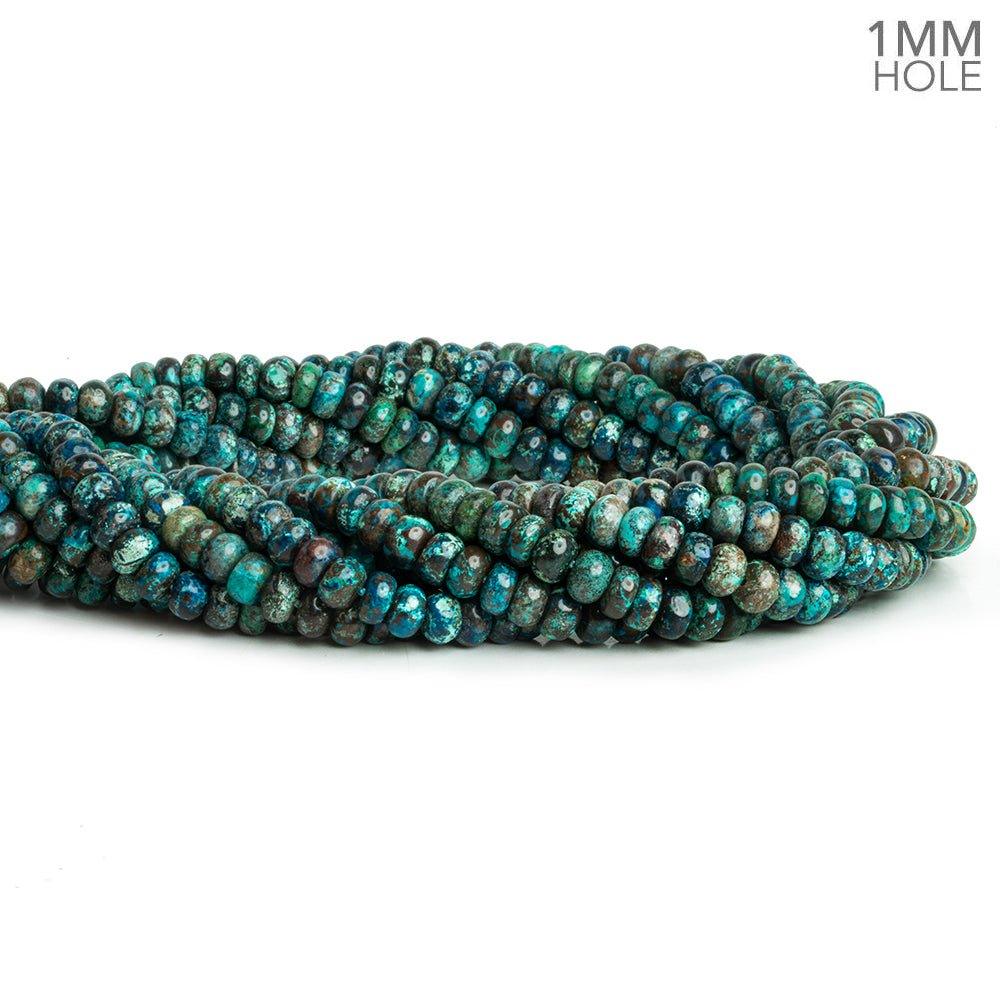 6mm Chrysocolla Plain Rondelle Beads 16 inch 105 pieces - The Bead Traders
