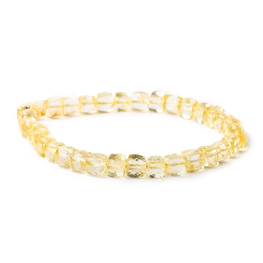 6mm Citrine faceted cube beads 8 inch 33 pieces - The Bead Traders