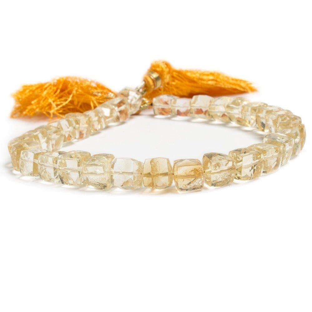6mm Citrine faceted cube beads 8 inch 35 pieces - The Bead Traders