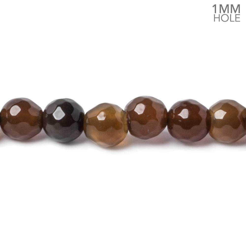 6mm Coffee Bean Brown Agate faceted rounds 14.5 inch 60 beads - The Bead Traders