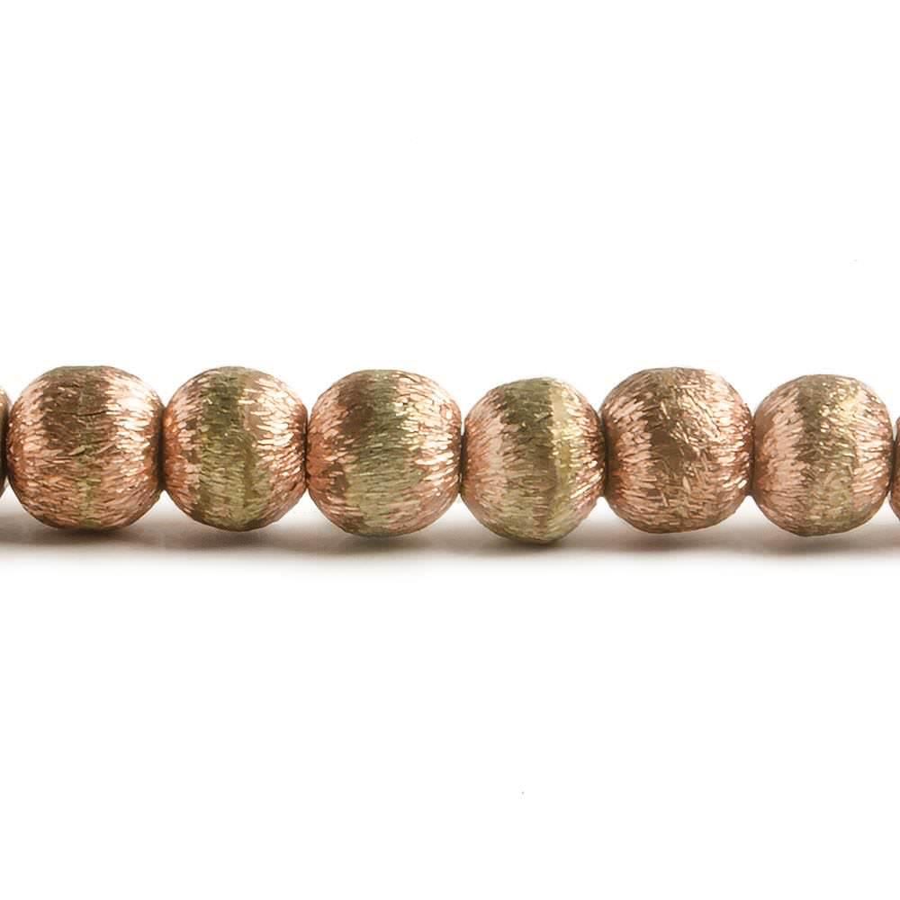 6mm Copper plated Brass 2 Tone Brushed Round 8 inch 38 pcs - The Bead Traders