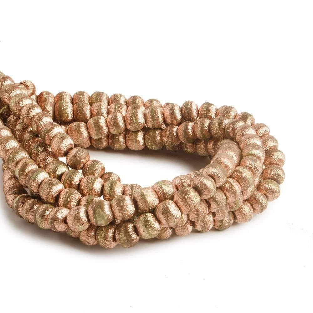 6mm Copper plated Brass 2 Tone Brushed Round 8 inch 38 pcs - The Bead Traders