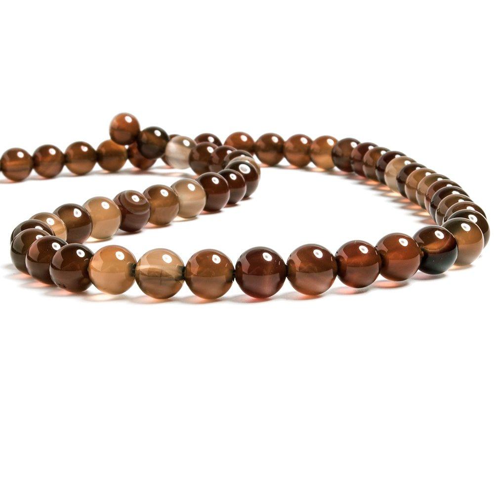 6mm Dark Chocolate Agate plain round Beads 15 inch 63 pieces - The Bead Traders