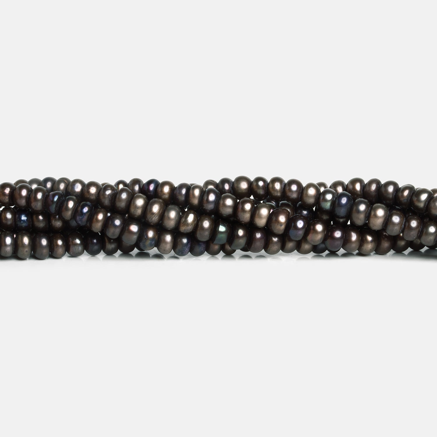 6mm Dark Eggplant Button Pearls 16 inch 95 beads - The Bead Traders