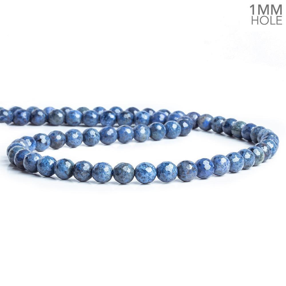 6mm Dumortierite Faceted Round Beads 15 inch 63 pieces - The Bead Traders