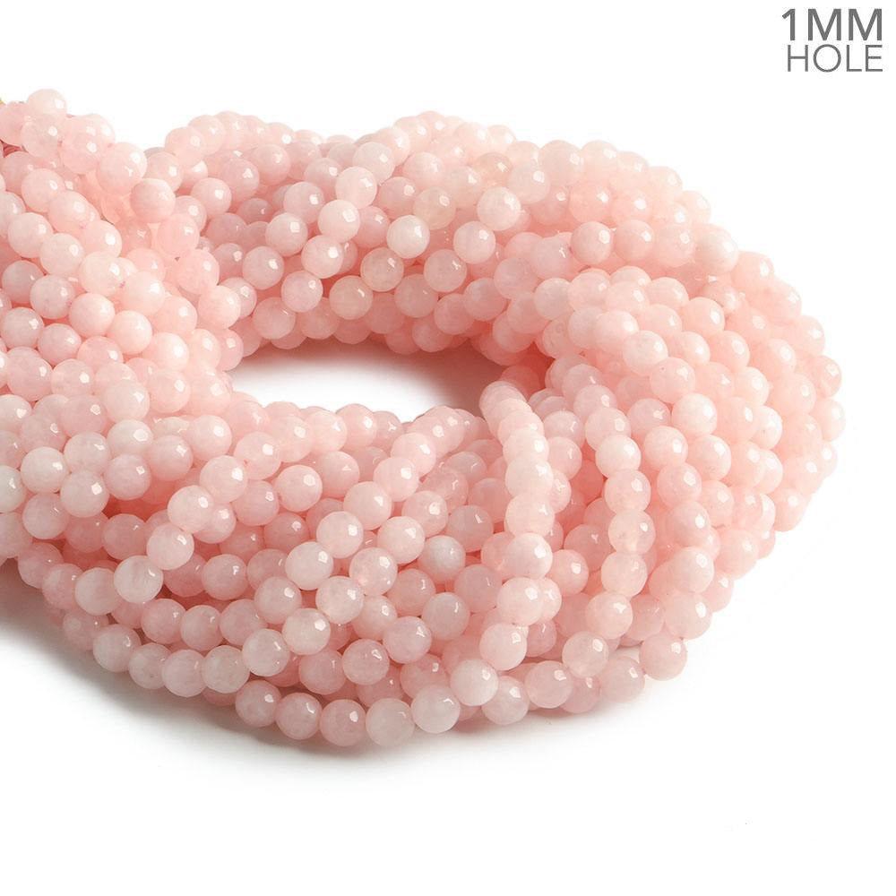 6mm Dyed Pink Jade faceted round beads 14.5 inch 63 pieces - The Bead Traders
