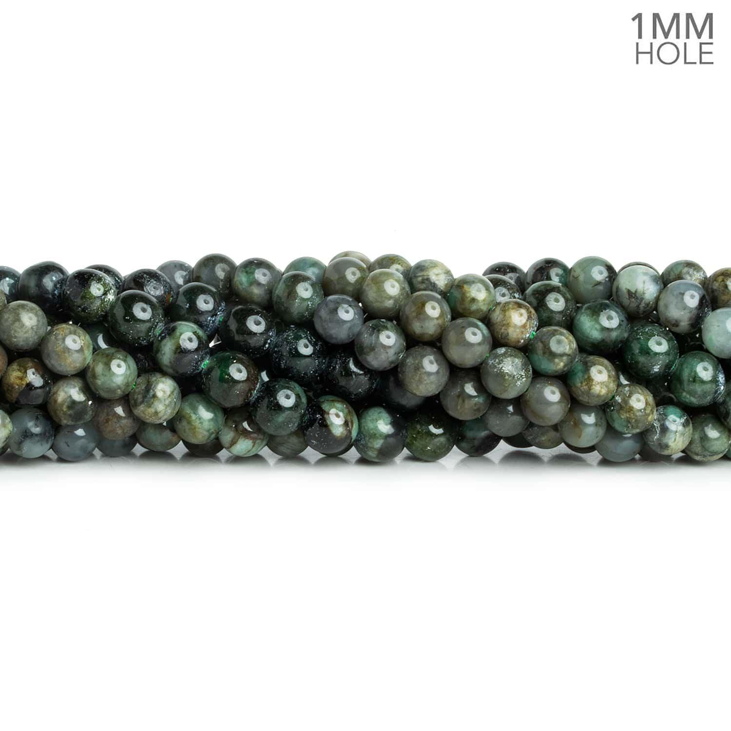 6mm Emerald Plain Rounds 16 inch 63 beads - The Bead Traders