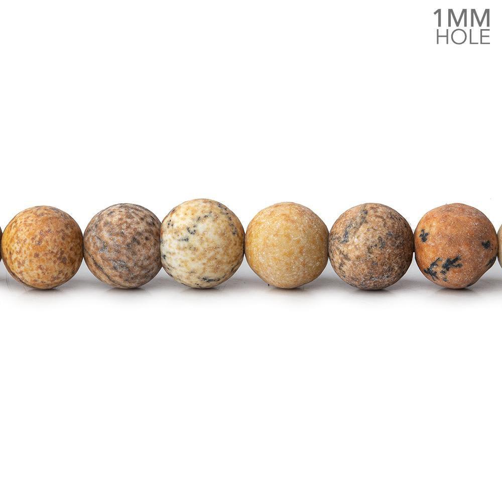 6mm Frosted Picture Jasper plain round beads 15 inch 60 pieces - The Bead Traders