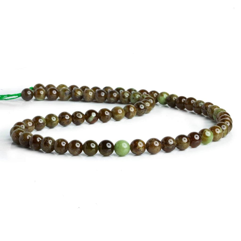 6mm Green Grossular Garnet Rounds 15 inch 63 beads - The Bead Traders