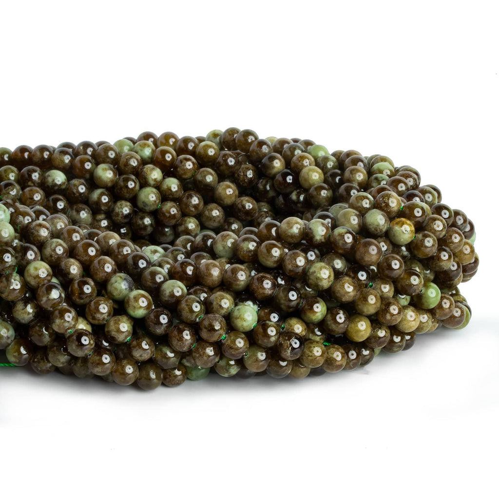 6mm Green Grossular Garnet Rounds 15 inch 63 beads - The Bead Traders