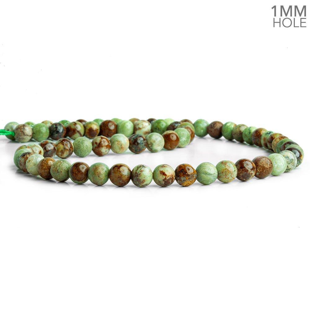 6mm Green Opal Plain Round Beads 15 inch 60 pieces - The Bead Traders