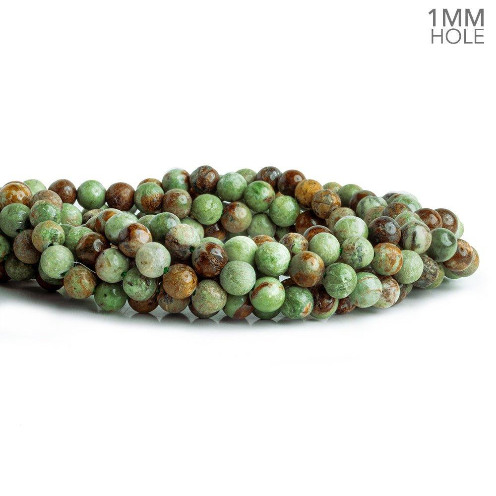 6mm Green Opal Plain Round Beads 15 inch 60 pieces - The Bead Traders