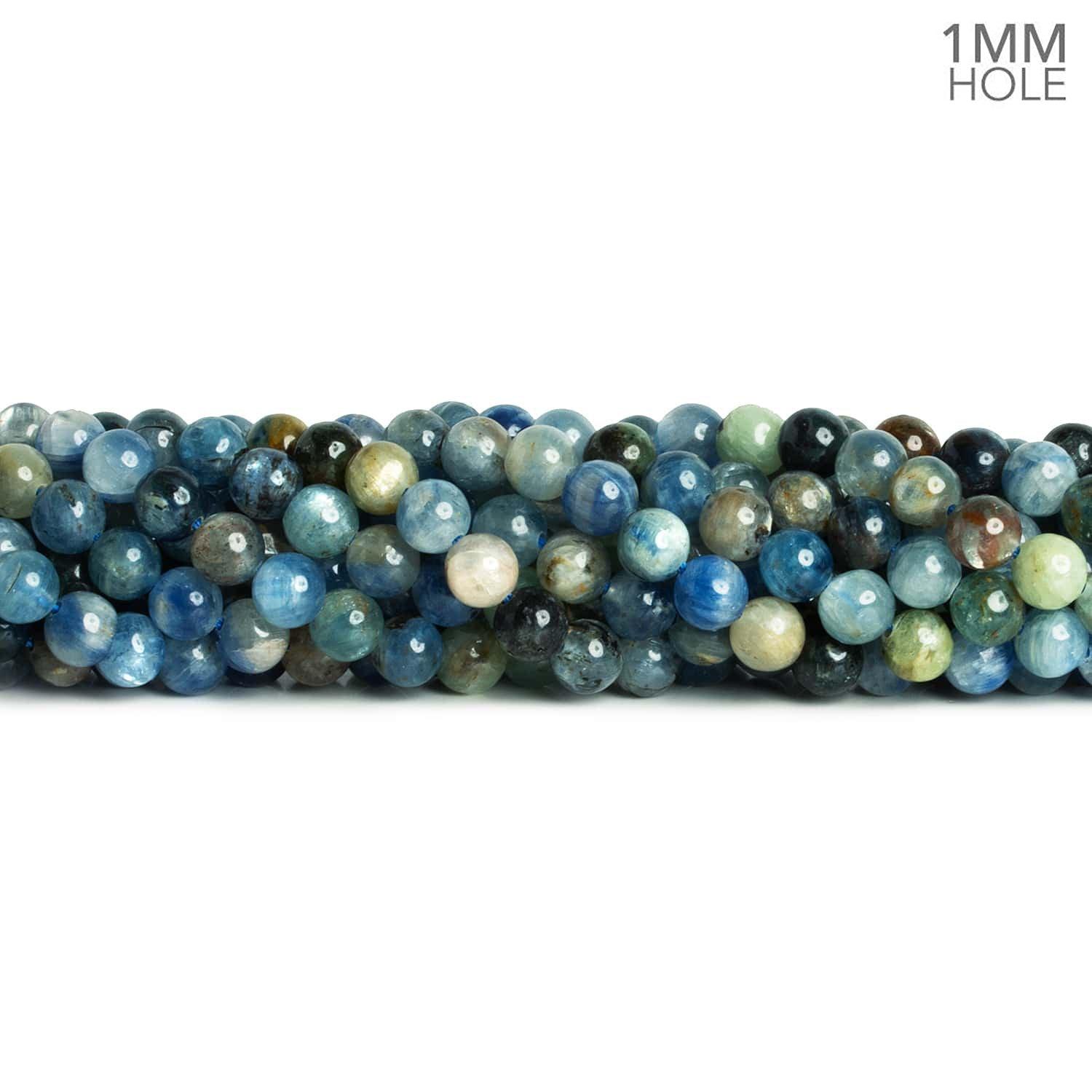 6mm Kyanite Plain Rounds 15 inch 60 pieces - The Bead Traders