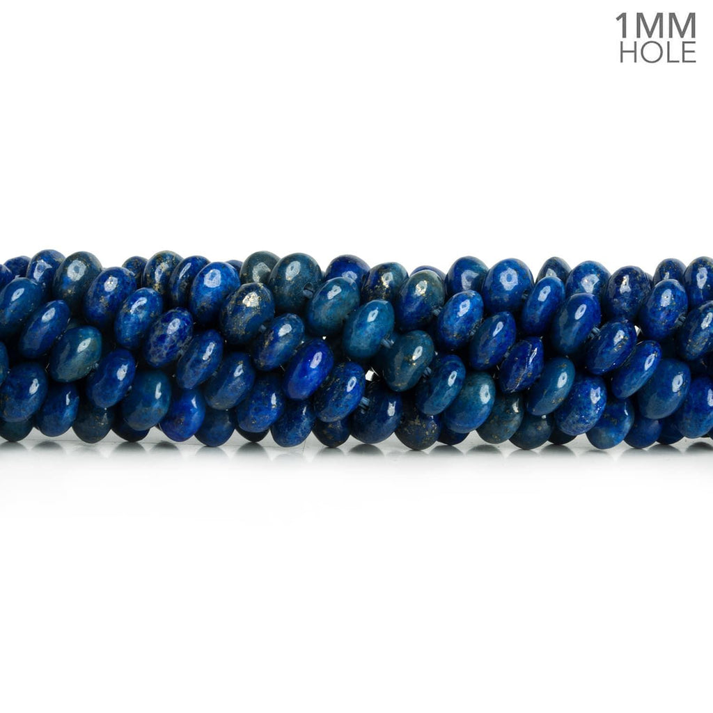 6mm Lapis Lazuli Plain Rondelles 16 inch 120 beads - The Bead Traders