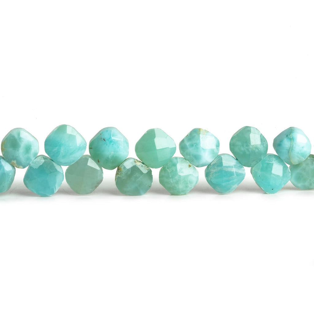 6mm Larimar Faceted Pillows 7 inch 45 beads - The Bead Traders