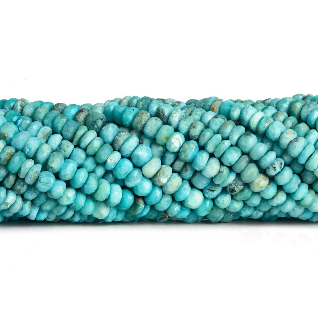 6mm Larimar Faceted Rondelles 12 inch 90 beads - The Bead Traders