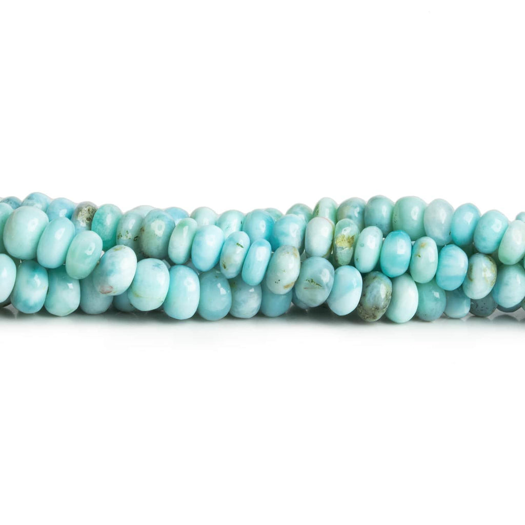 6mm Larimar Plain Rondelles 7.5 inch 55 beads - The Bead Traders