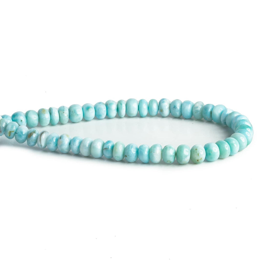 6mm Larimar Plain Rondelles 7.5 inch 55 beads - The Bead Traders