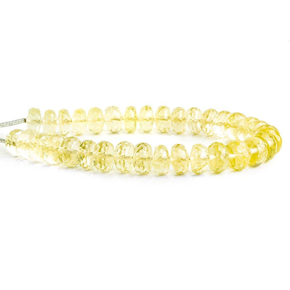 6mm Lemon Quartz Faceted Rondelle Beads 6 inch 39 pieces - The Bead Traders