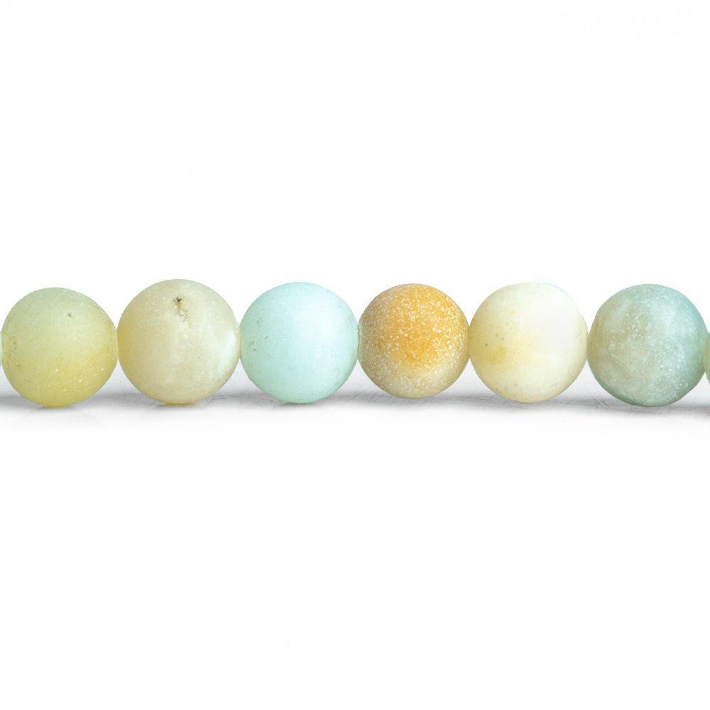 6mm Matte Amazonite Plain Round Beads 15 inch 60 pieces - The Bead Traders