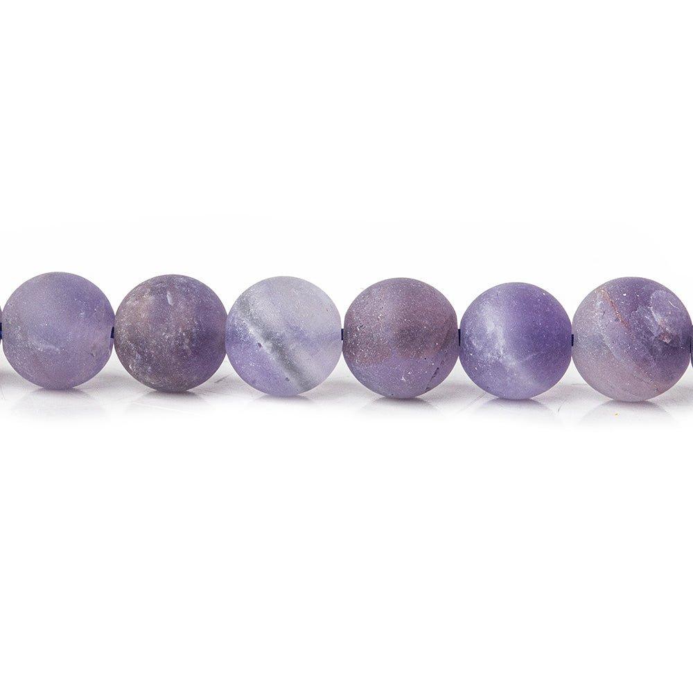 6mm Matte Dog Tooth Amethyst plain round beads 15 inch 65 pieces - The Bead Traders
