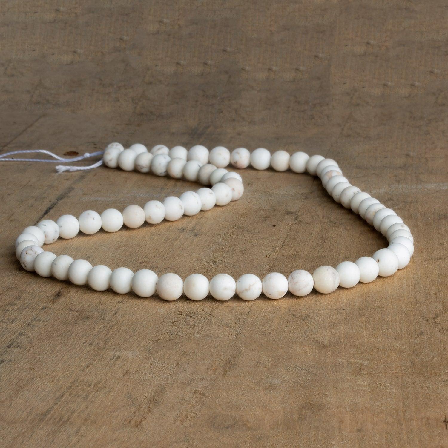 6mm Matte Magnesite Plain Rounds 15 inch 60 beads - The Bead Traders