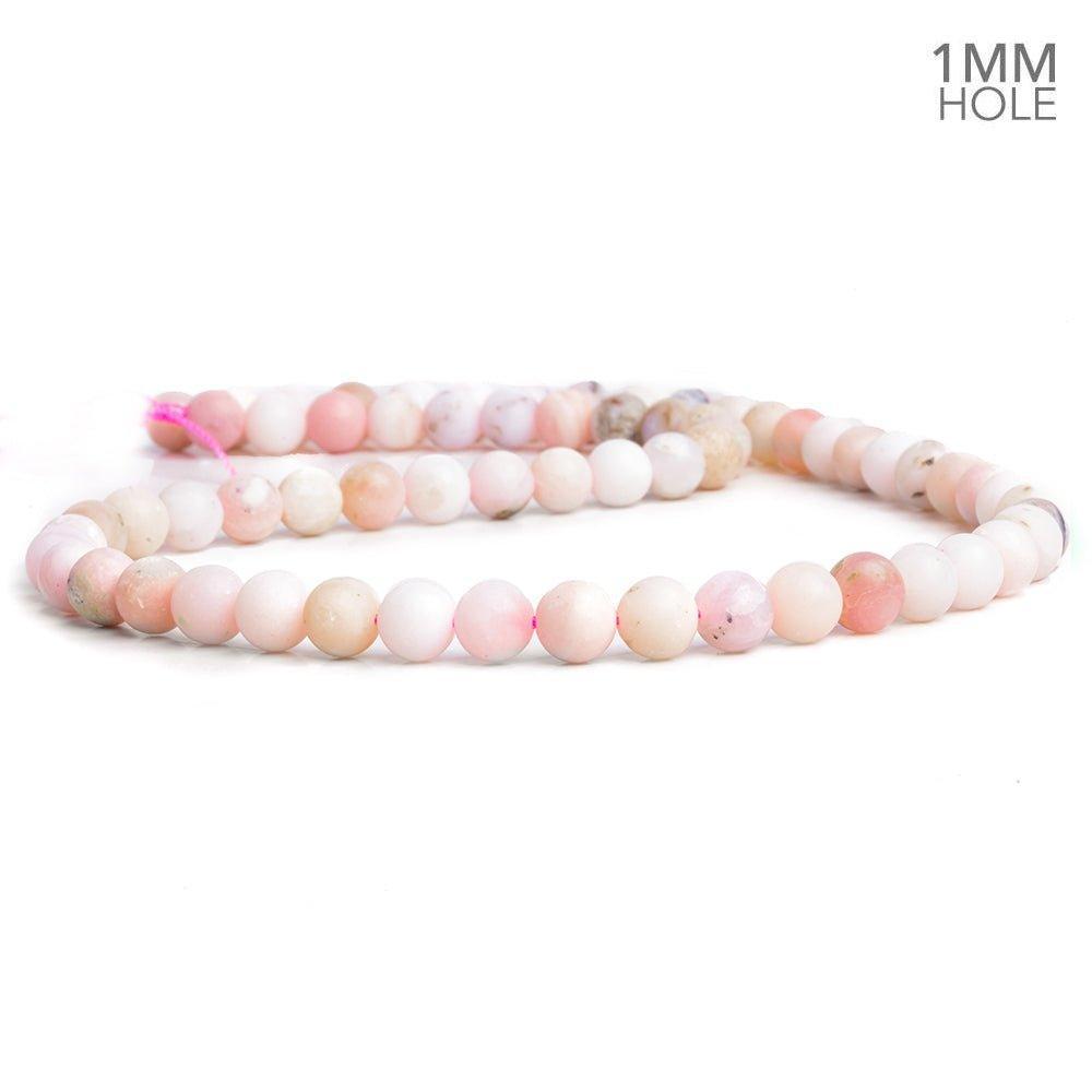 6mm Matte Pink Peruvian Opal Plain Round Beads 15 inch 64 pieces - The Bead Traders