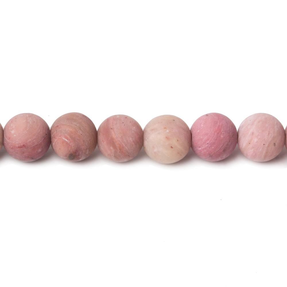 6mm Matte Rhodonite plain round beads 15 inch 61 pieces - The Bead Traders