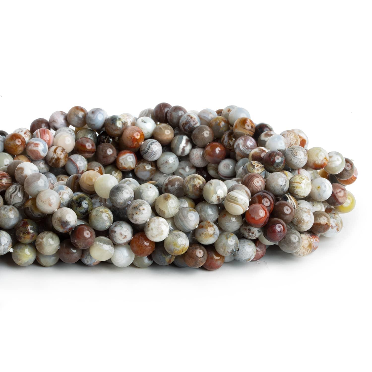6mm Mexican Lace Agate Rounds 15 inch 63 beads - The Bead Traders