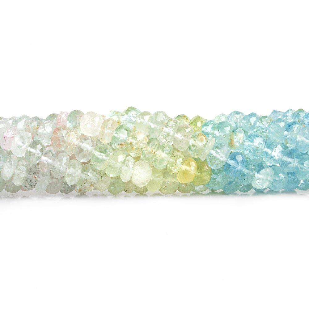 6mm Multi Color Beryl Faceted Rondelle Beads 14 inch - The Bead Traders