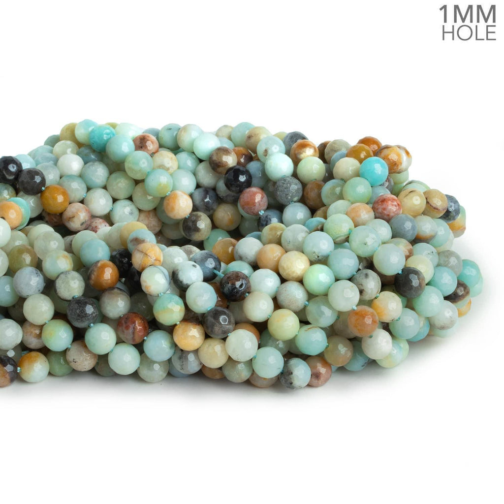 6mm MultiColor Amazonite faceted round beads 16 inch 67 pieces - The Bead Traders
