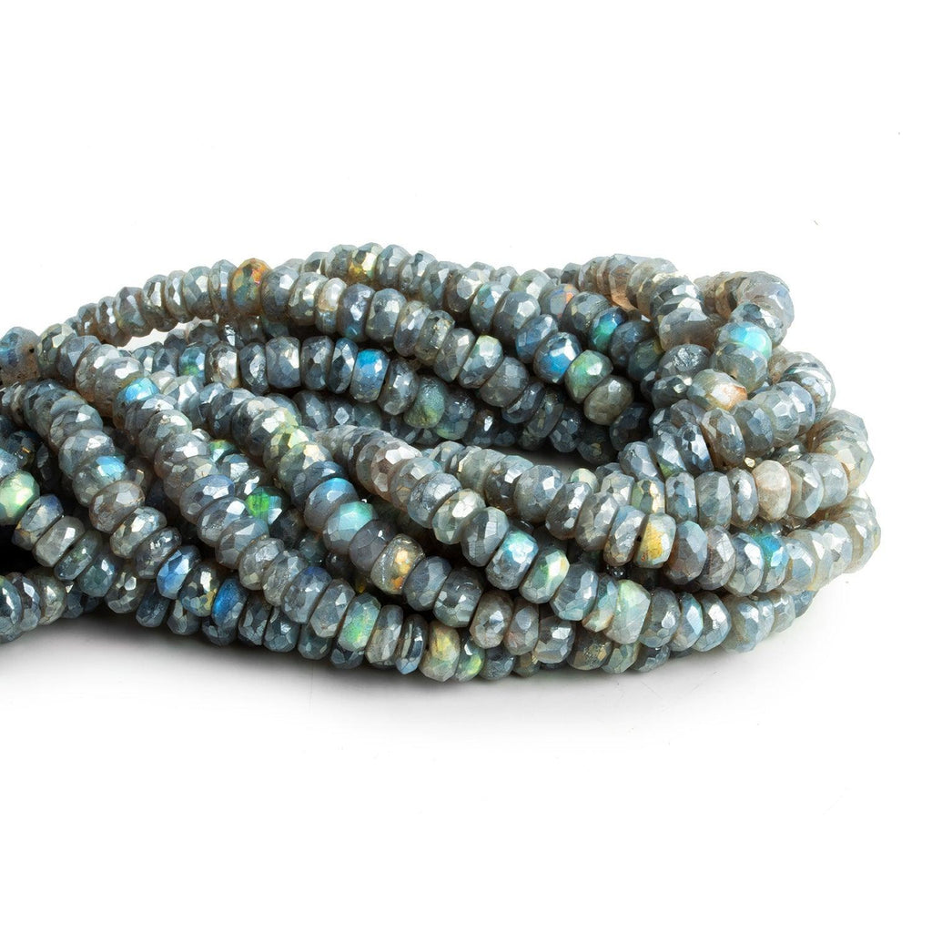 6mm Mystic Labradorite Faceted Rondelle Beads 11 inch 85 pieces - The Bead Traders