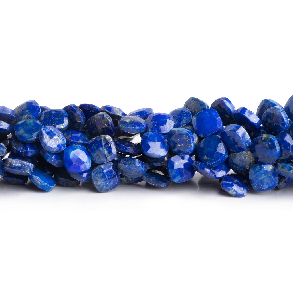 6mm Natural Lapis Lazuli Top-Drilled Pillows 7 inch 50 beads - The Bead Traders