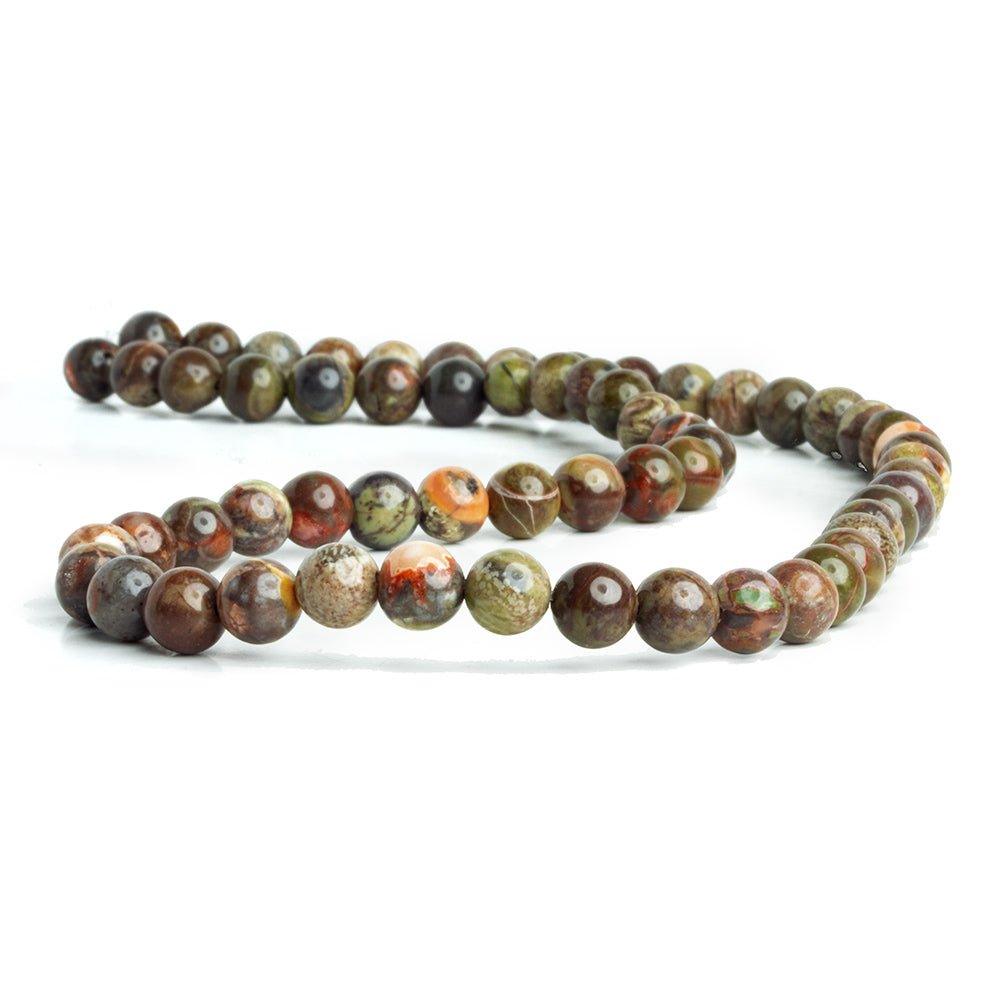 6mm Rainforest Jasper Plain Round Beads 15 inch 60 pieces - The Bead Traders