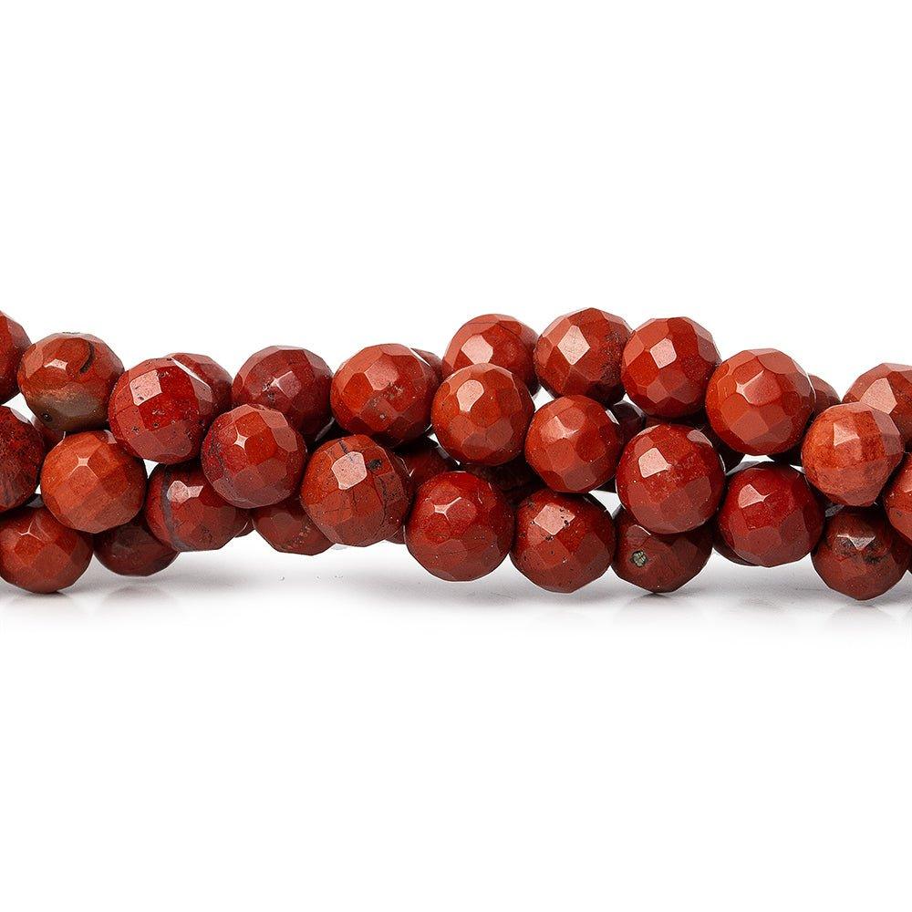 6mm Red Jasper Faceted Round Beads, 16 inch - The Bead Traders